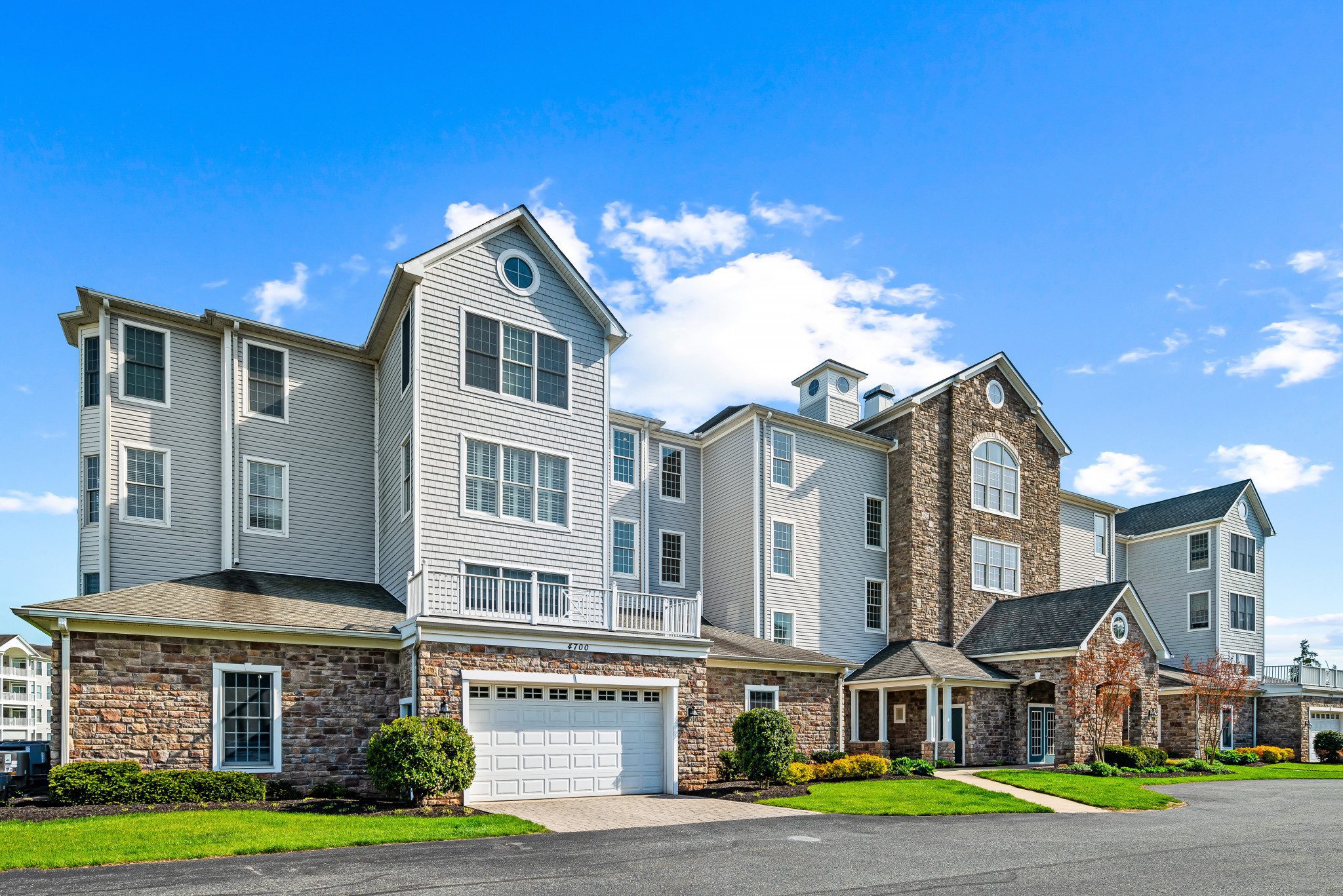 Residential complex with stone facade