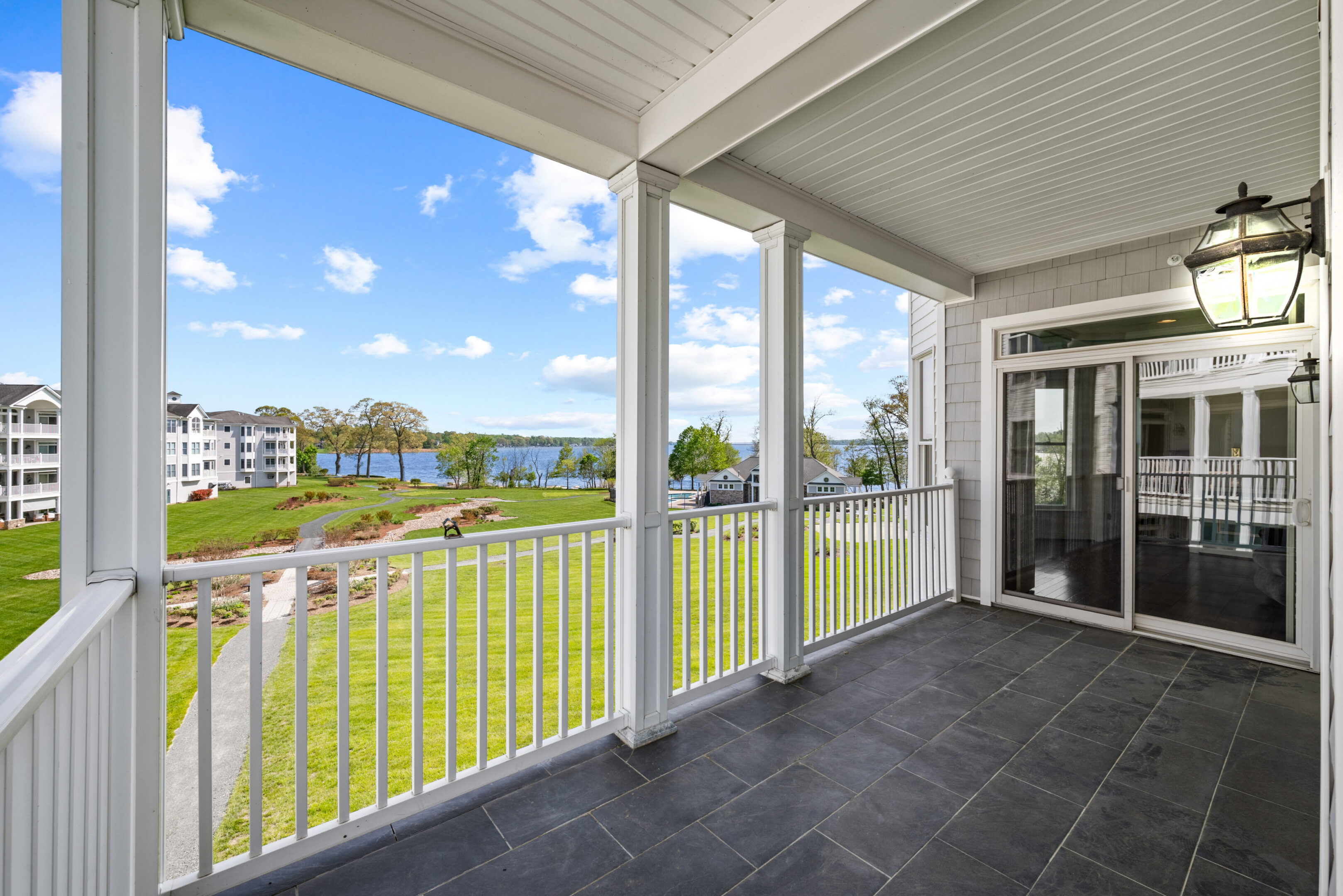 Spacious veranda facing lake and gardens