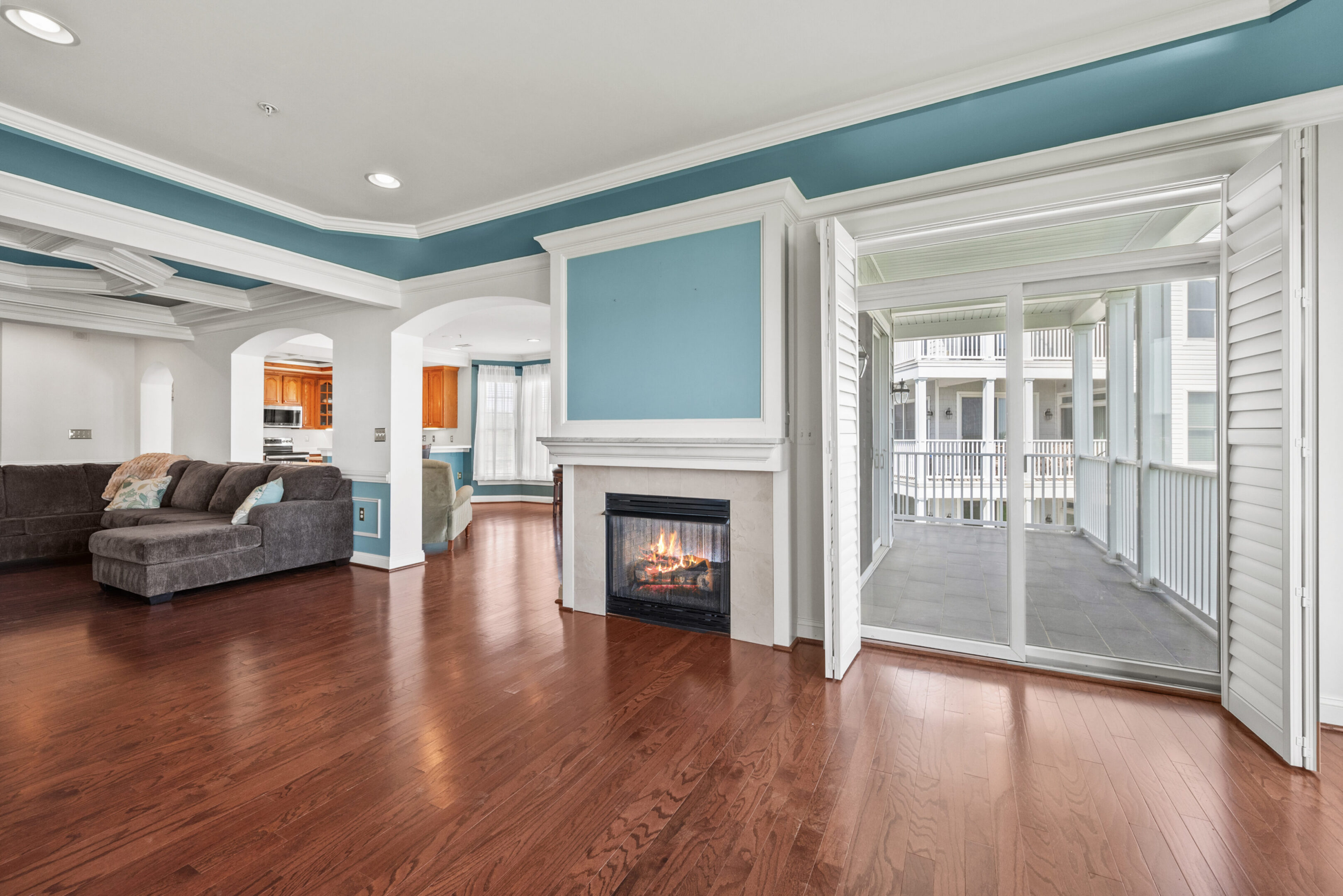 Living area with large windows