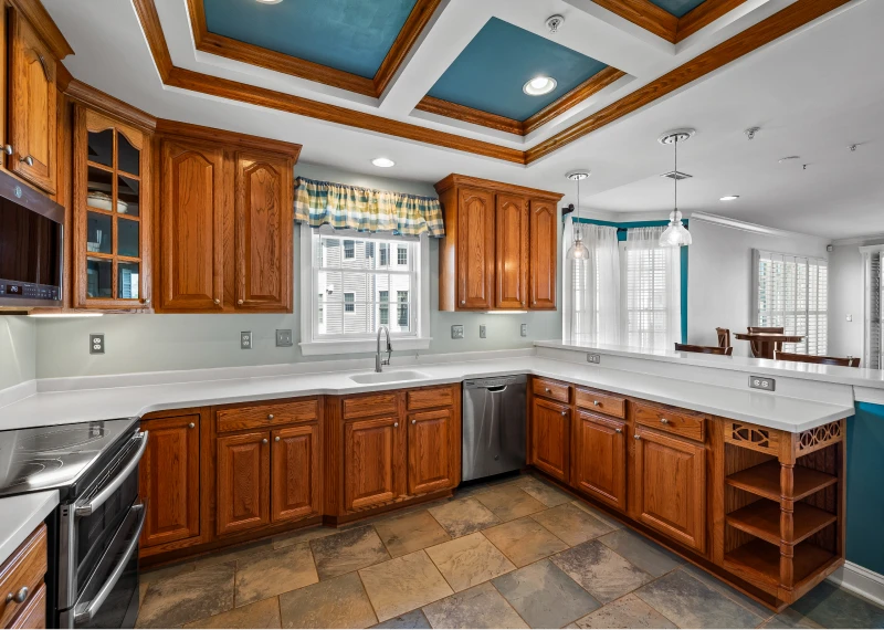 Spacious kitchen featuring stainless steel appliances