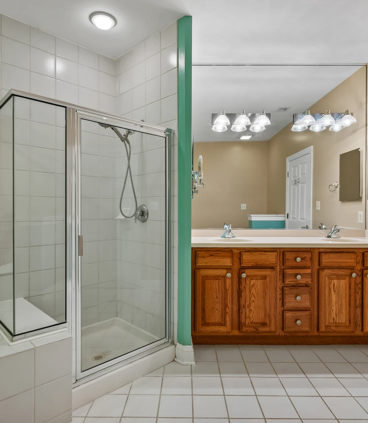 Modern bathroom with glass shower